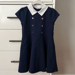 Janie & Jack size 6 girls navy dress with gold buttons